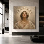 Lunar Bloom Celestial Feminine Wall Art Canvas Print - Image 6