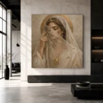 Veiled Moon Muse Celestial Feminine Wall Art Canvas Print - Image 6