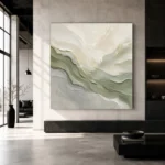 Sage Horizon Flow Fluid Abstract Wall Art Canvas Print - Image 5