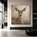 Soft Doe Wildlife Portrait Wall Art Canvas Print - Image 5