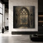 Stained Glass Sanctuary Gothic Architecture Wall Art Canvas Print - Image 5