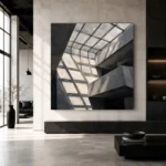 Skylight Grid Modern Architecture Wall Art Canvas Print - Image 3