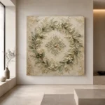 Laurel Blossom Wreath Botanical Bedroom Wall Art Canvas Print - Image 7