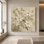 Ivory Clematis Vine Botanical Bedroom Wall Art Canvas Print - Image 7