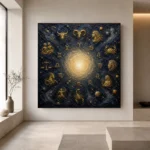 Golden Zodiac Constellation Zodiac Wall Art Canvas Print - Image 7