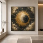Solar Eclipse Sun and Moon Wall Art Canvas Print - Image 7
