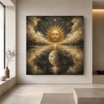 Celestial Reflection Sun and Moon Wall Art Canvas Print - Image 7