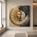 Celestial Embrace Sun and Moon Wall Art Canvas Print - Image 7