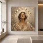Lunar Bloom Celestial Feminine Wall Art Canvas Print - Image 7