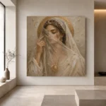 Veiled Moon Muse Celestial Feminine Wall Art Canvas Print - Image 7