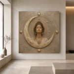 Lunar Oracle Celestial Feminine Wall Art Canvas Print - Image 7