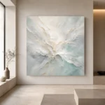 Aqua Bloom Fluid Abstract Wall Art Canvas Print - Image 6