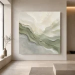 Sage Horizon Flow Fluid Abstract Wall Art Canvas Print - Image 6