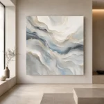 Blue Strata Fluid Abstract Wall Art Canvas Print - Image 6