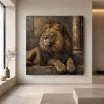 Stone Throne Lion Wall Art Canvas Print - Image 6