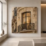Ornate Window Parisian Architecture Wall Art Canvas Print - Image 6