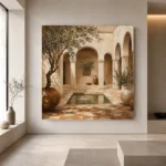 Reflecting Pool Courtyard Mediterranean Architecture Wall Art Canvas Print - Image 5