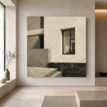 Ivory Facade Modern Architecture Wall Art Canvas Print - Image 4