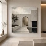 Arched Courtyard Modern Architecture Wall Art Canvas Print - Image 6