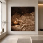 Lace and Pearls Romantic Bedroom Wall Art Canvas Print - Image 7