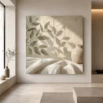 Olive Branch Shadows Botanical Bedroom Wall Art Canvas Print - Image 7