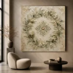 Laurel Blossom Wreath Botanical Bedroom Wall Art Canvas Print - Image 8