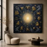 Golden Zodiac Constellation Zodiac Wall Art Canvas Print - Image 8
