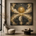 Celestial Reflection Sun and Moon Wall Art Canvas Print - Image 8