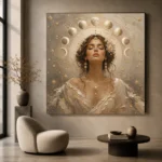 Lunar Bloom Celestial Feminine Wall Art Canvas Print - Image 8