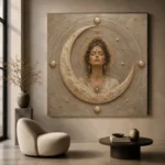 Lunar Oracle Celestial Feminine Wall Art Canvas Print - Image 8