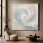 Aqua Spiral Fluid Abstract Wall Art Canvas Print - Image 7