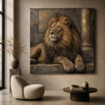 Stone Throne Lion Wall Art Canvas Print - Image 7