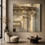 Sunlit Facade Detail Classical Architecture Wall Art Canvas Print - Image 7