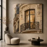 Ornate Window Parisian Architecture Wall Art Canvas Print - Image 7