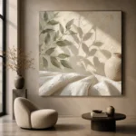Olive Branch Shadows Botanical Bedroom Wall Art Canvas Print - Image 8