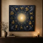 Golden Zodiac Constellation Zodiac Wall Art Canvas Print - Image 9