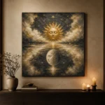 Celestial Reflection Sun and Moon Wall Art Canvas Print - Image 9