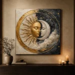 Celestial Embrace Sun and Moon Wall Art Canvas Print - Image 9
