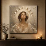 Lunar Bloom Celestial Feminine Wall Art Canvas Print - Image 9