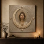 Lunar Oracle Celestial Feminine Wall Art Canvas Print - Image 9