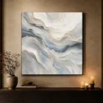 Blue Strata Fluid Abstract Wall Art Canvas Print - Image 8
