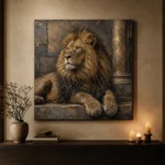 Stone Throne Lion Wall Art Canvas Print - Image 8