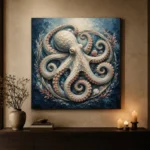 Ivory Octopus Sea Life Wall Art Canvas Print - Image 6