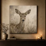 Soft Doe Wildlife Portrait Wall Art Canvas Print - Image 8