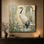 Red Crowned Crane Bird Wall Art Canvas Print - Image 8