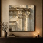 Sunlit Facade Detail Classical Architecture Wall Art Canvas Print - Image 8