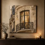 Ornate Window Parisian Architecture Wall Art Canvas Print - Image 8