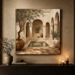 Reflecting Pool Courtyard Mediterranean Architecture Wall Art Canvas Print - Image 7