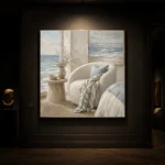 Ocean Reading Chair Coastal Bedroom Wall Art Canvas Print - Image 10