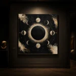 Black Lunar Eclipse Moon Phase Wall Art Canvas Print - Image 10